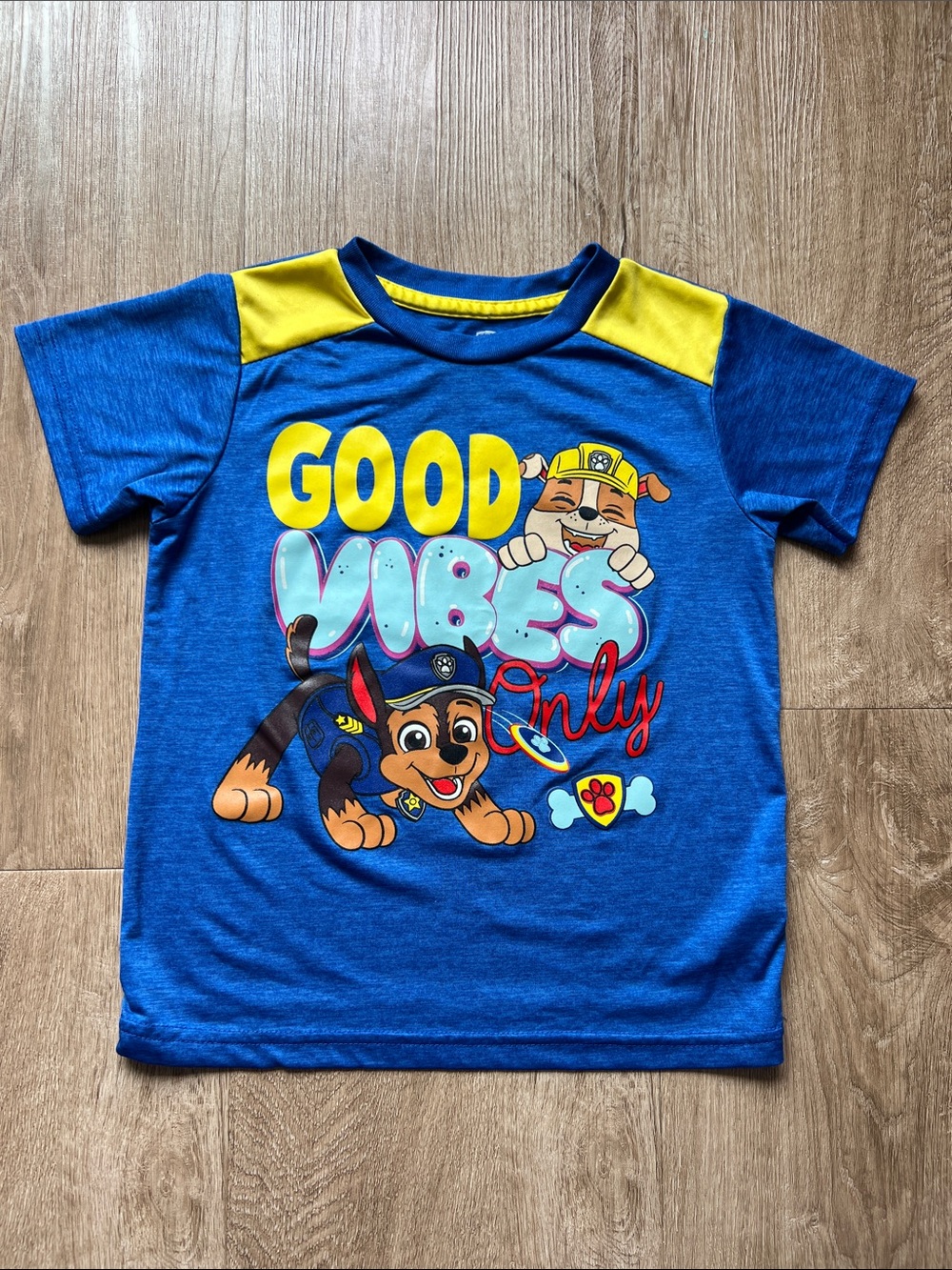 Nickelodeon Paw Patrol Kids Blue 'Good Vibes Only' Graphic Tee Size 6